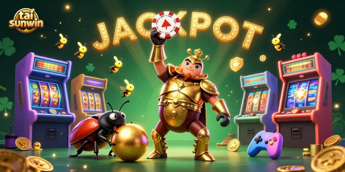 Experience the excitement of tai sunwin with a vibrant digital casino scene featuring characters and gaming elements.