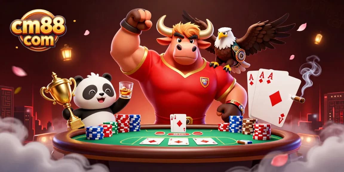 Experience the thrill at cm88 com with vibrant 3D gaming characters winning trophies at a bustling casino