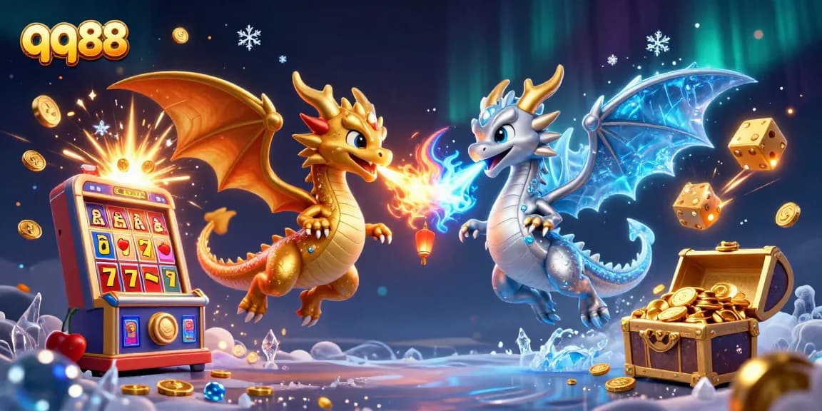 Experience thrilling wins with qq 88 as twin dragons battle amidst a jackpot explosion of gaming excitement.
