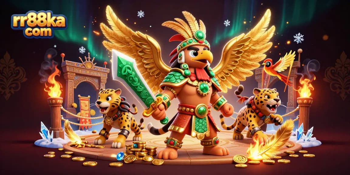 Engage in thrilling gameplay at rr88ka com with a vibrant Aztec casino scene.