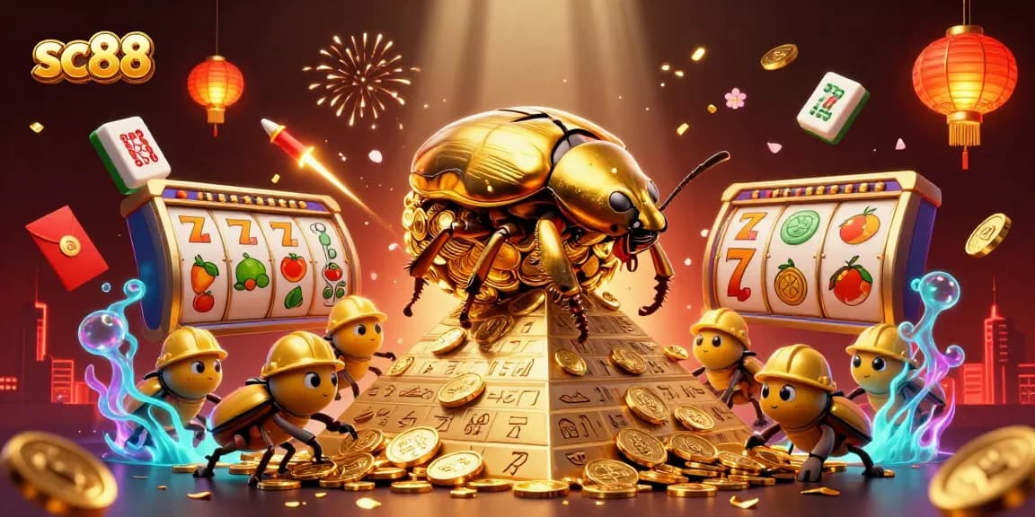 Experience sc88's dynamic casino scene filled with golden treasures and engaging gameplay elements.