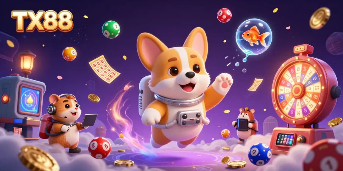 Experience thrilling gameplay at TX88 with dynamic lottery elements and adorable space-themed characters.
