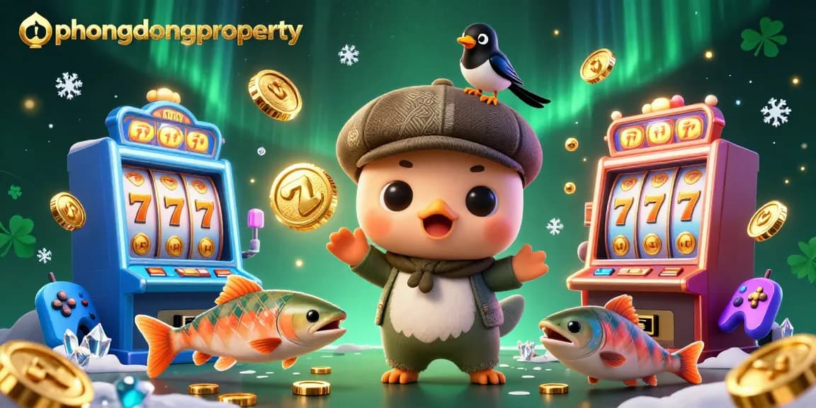 Engage with the exciting realm of online gaming at phuongdongproperty, featuring vibrant slot machines and unique characters.