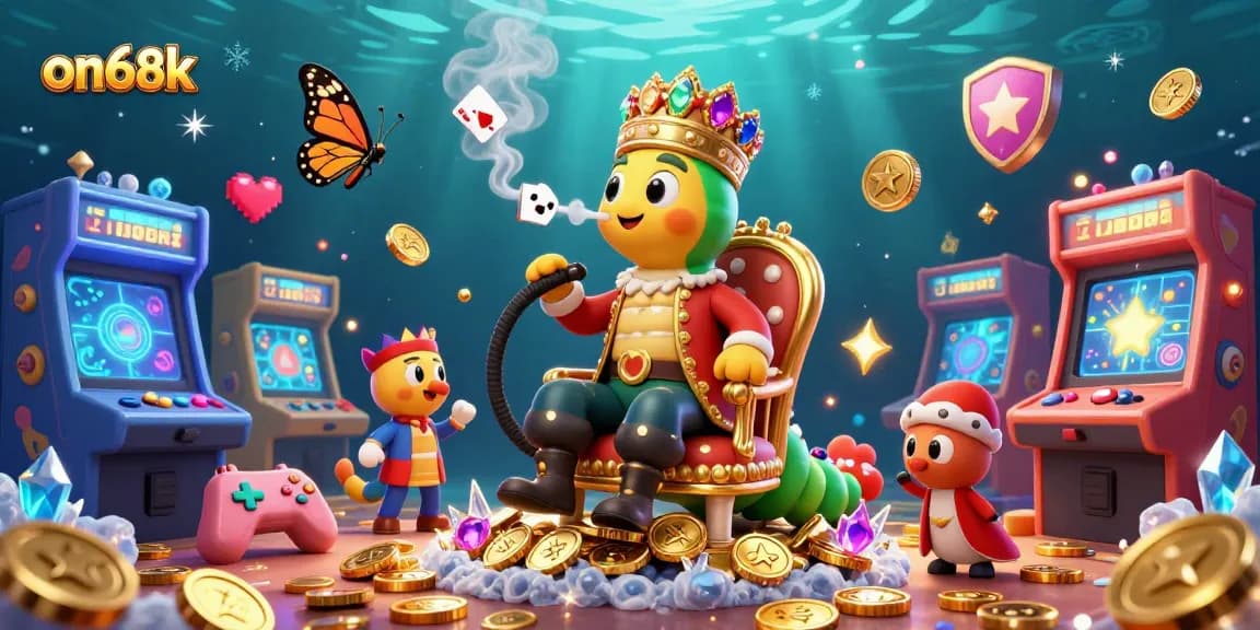 Engage in thrilling gameplay at on68k with a magical caterpillar and casino elements.