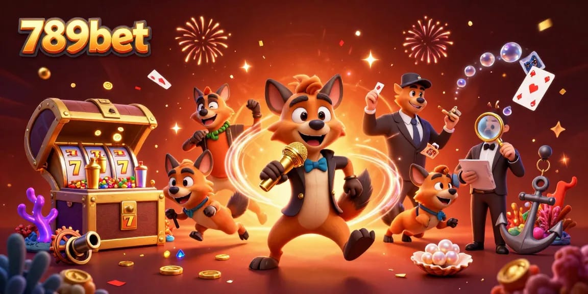 Experience the excitement of 789bet with hyenas running a vibrant comedy casino scene, mixing drinks and checking IDs.