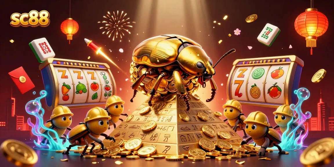 Experience sc88's dynamic casino scene filled with golden treasures and engaging gameplay elements.