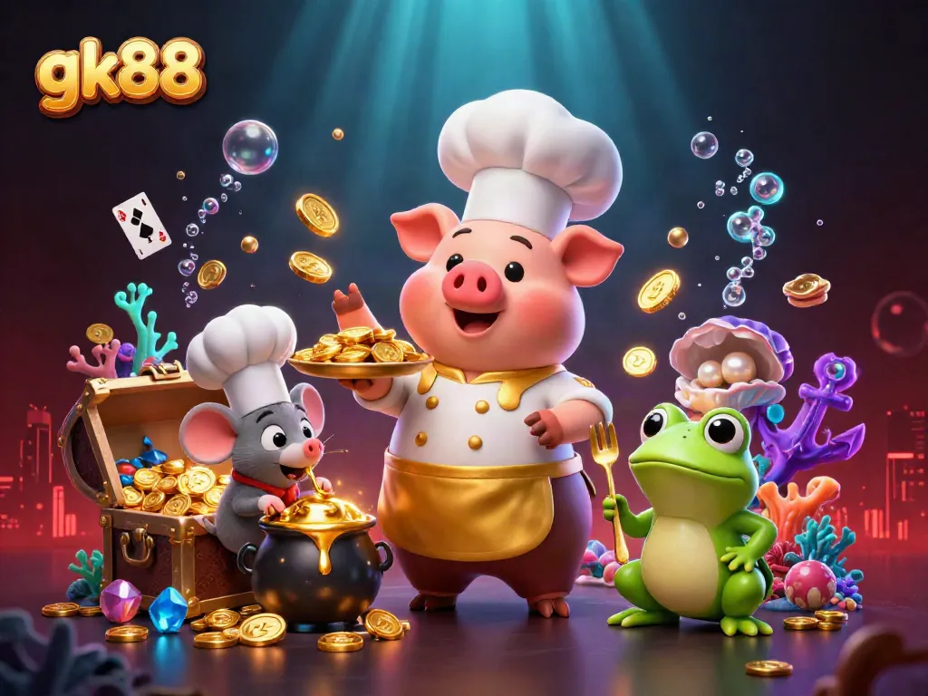Experience gk88's exciting gaming universe with immersive underwater treasures and cheerful characters.