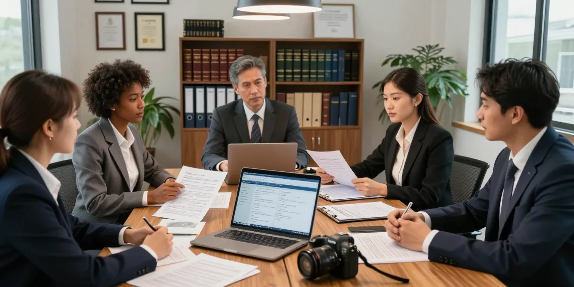 Legal team discussing merchant cash advance legal issues in a professional office setting.