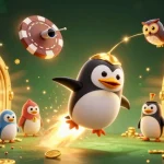 Experience CM88's thrilling casino universe with a golden penguin and treasures galore.
