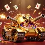 Engage with Sun win in a vibrant casino scene featuring a golden beetle tank celebrating wins.