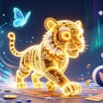 C168 introduces an energetic digital casino scene with a glowing tiger and sports elements, enhancing interactive gaming.