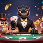 Engage with tx88mb at a lively poker table featuring an elegant panther dealer and charming characters.