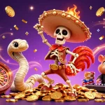 Celebrate wins at f8betsg with vibrant 3D illustration featuring casino icons and animated characters.